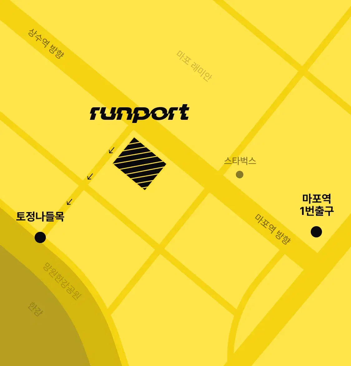 런포트 위치 맵